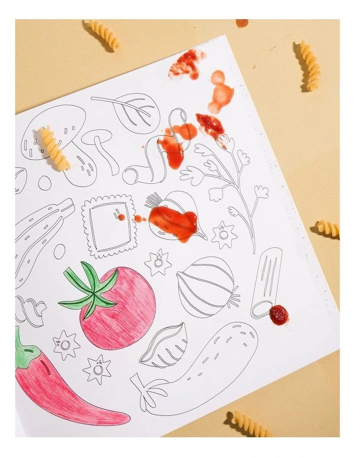 48 Pasta-Themed Illustrations Pasta Lovers Colouring Book image 3