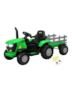 Mazam Kids Ride On Car Tractor 156cm 12V Remote Control Electric Battery Toy Green
