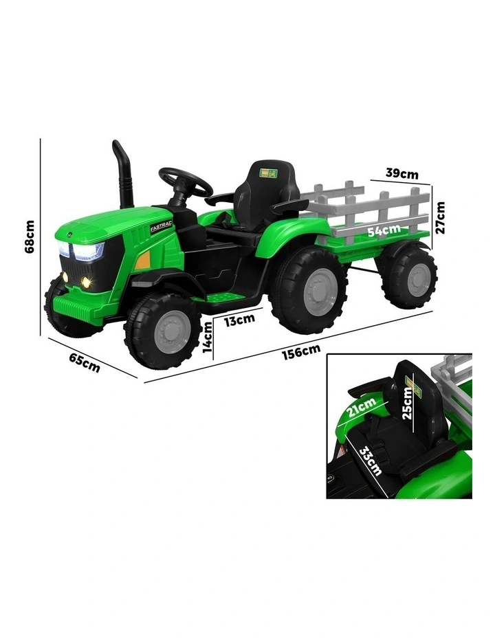 Mazam Kids Ride On Car Tractor 156cm 12V Remote Control Electric Battery Toy Green image 3