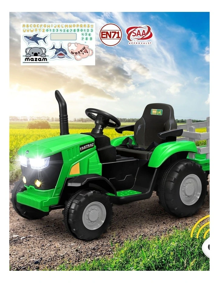 Mazam Kids Ride On Car Tractor 156cm 12V Remote Control Electric Battery Toy Green image 4