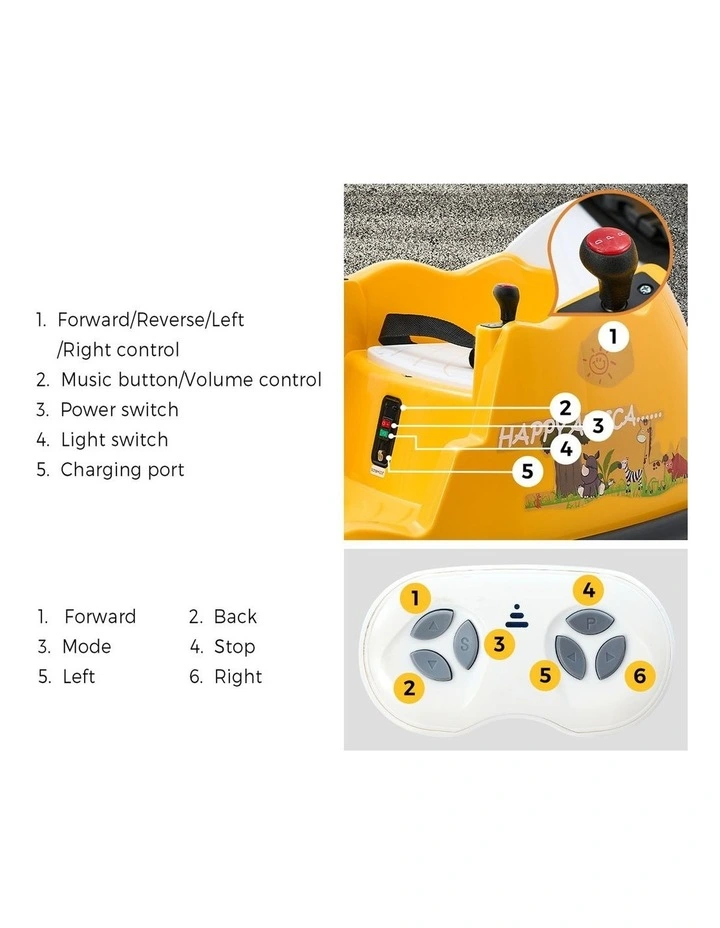 Mazam Kids Ride on Car Electric Cars Bumper Toys Remote Control Light Giraffe image 7
