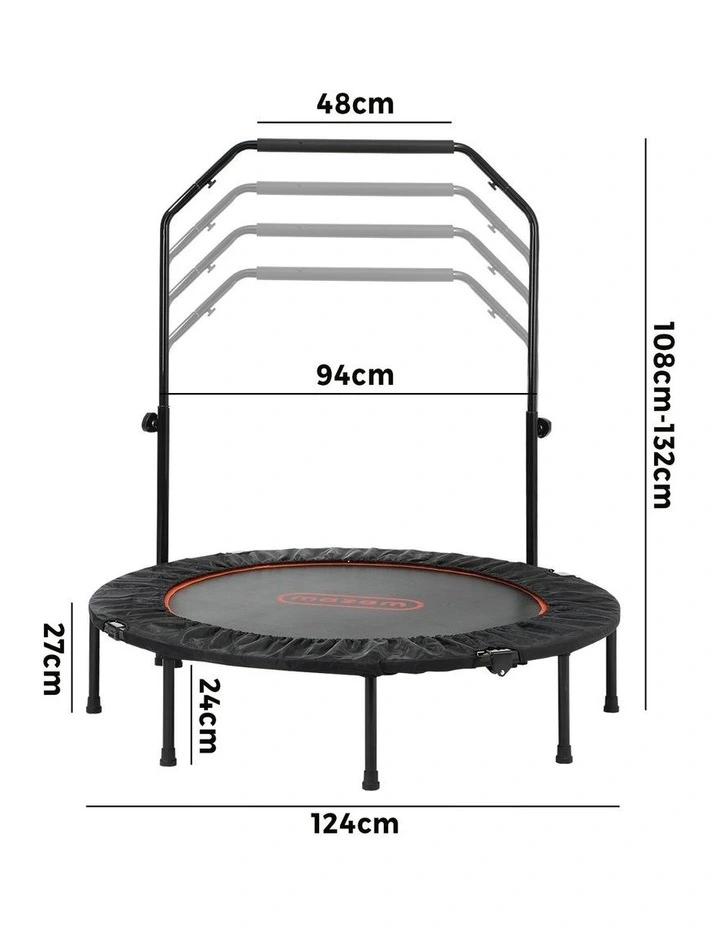 Mazam 48 Trampoline Round Fitness Rebounder Handrail Jumping Exercise Home Gym image 3