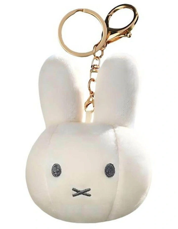 Soft Plush Keyring in White image 1
