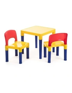 Table And Chairs Plastic Set 3x in Multi