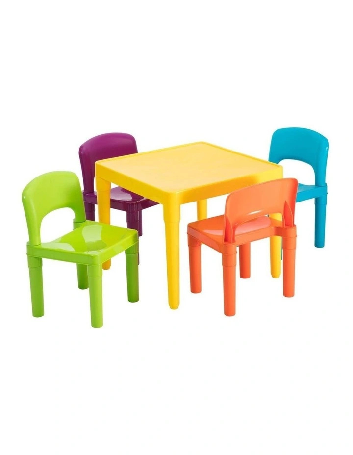 Plastic Table And Chairs Set 5-Piece in Multi image 1