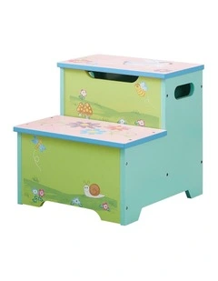 ALL 4 KIDS Girl Hand Painted Flower Step Stool