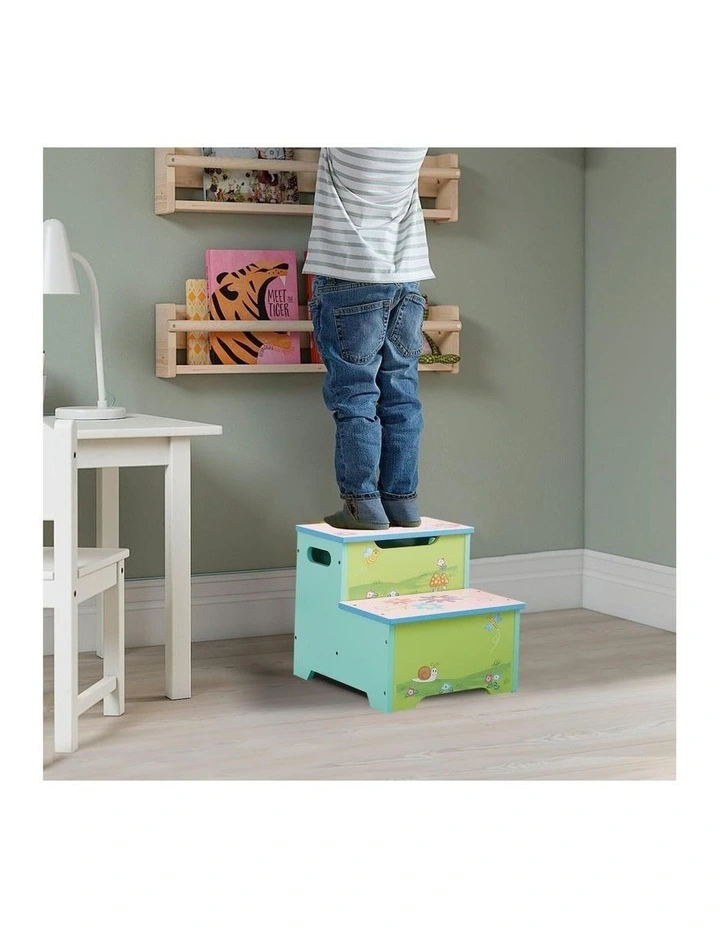 ALL 4 KIDS Girl Hand Painted Flower Step Stool image 2