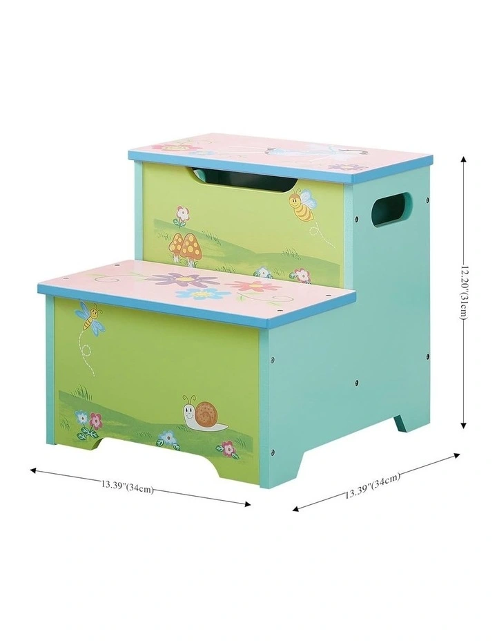 ALL 4 KIDS Girl Hand Painted Flower Step Stool image 7