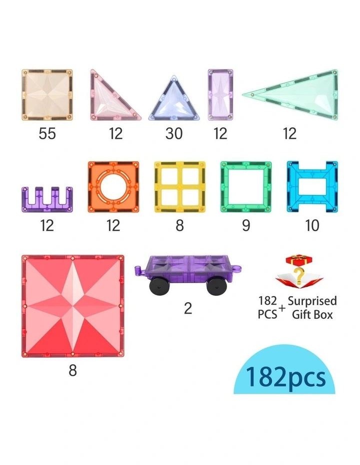Classic Star Magnetic Tile 182 Pcs Set image 2