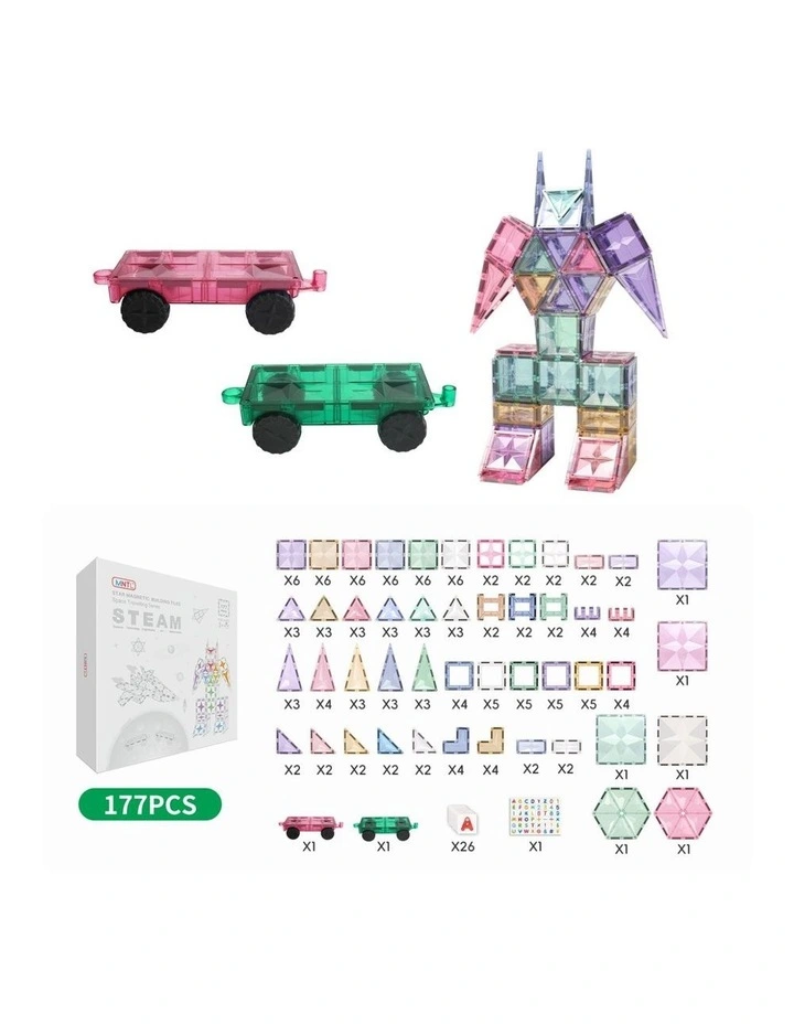 Pastel Space Travelling Magnetic Tile Set 177 Piece image 3
