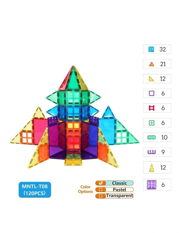 Classic Star Magnetic Tile Set 120 Piece image 6