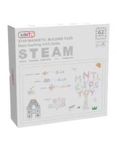 Pastel Basic Teaching Aids Magnetic Tile Set 62 Piece