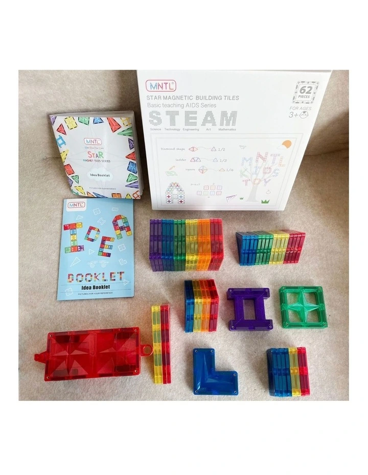 Pastel Basic Teaching Aids Magnetic Tile Set 62 Piece image 6