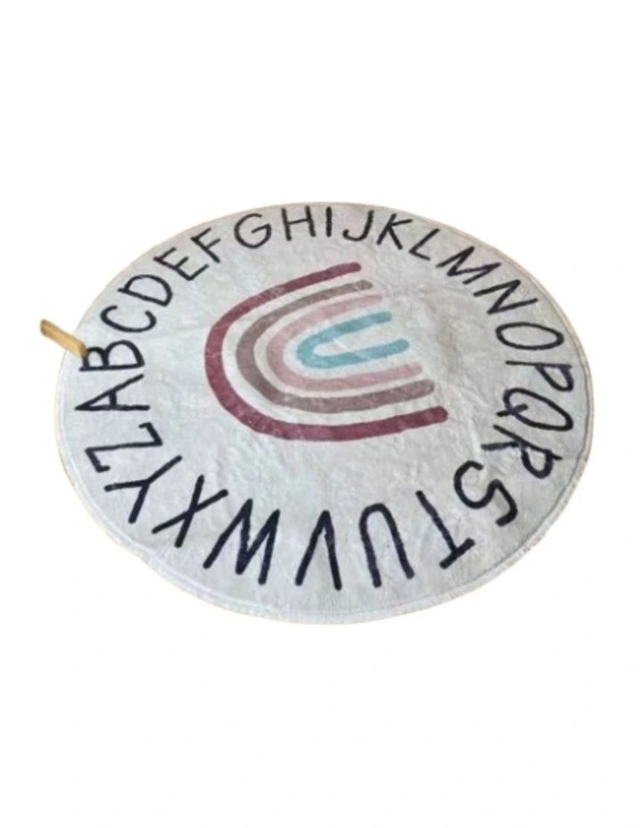The Rainbow Alphabet Round Rug in Multi image 1