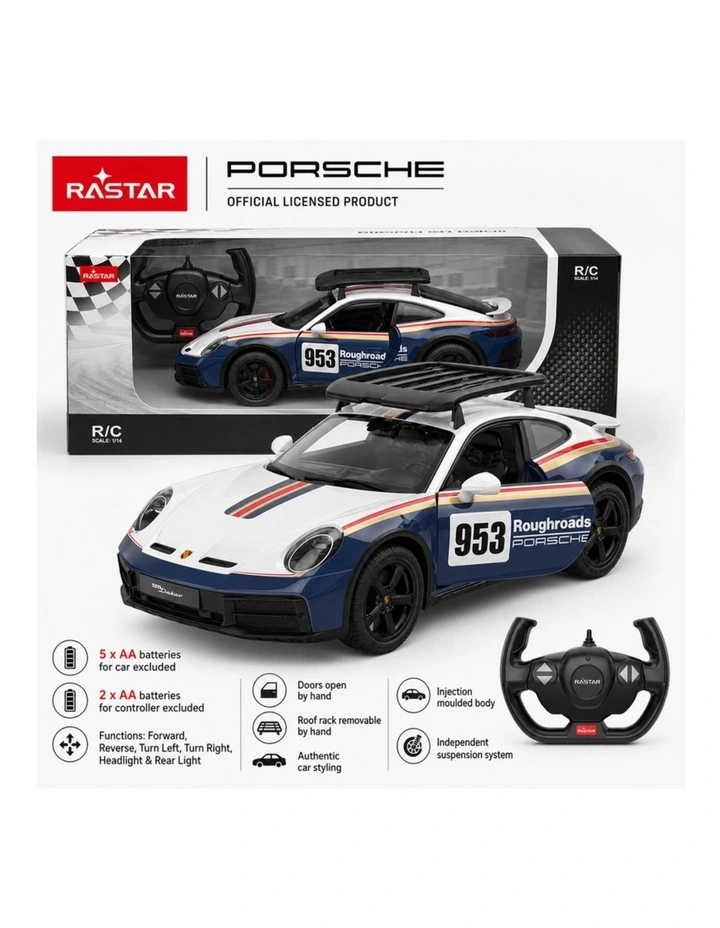 Rastar Licensed 1:14 Porsche 911 Dakar Performance Remote Control Car image 2