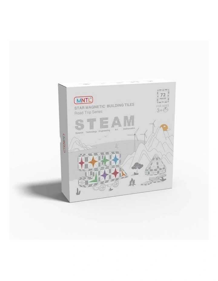 MNTL Classic Road Trip Magnetic Tile Set 72 Pcs image 1