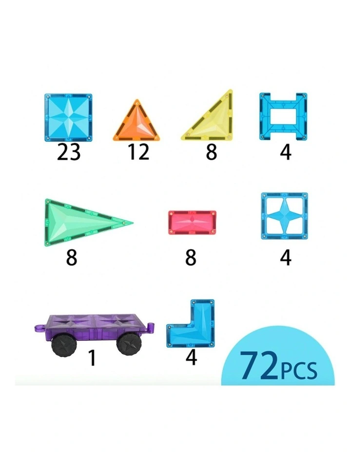 MNTL Classic Road Trip Magnetic Tile Set 72 Pcs image 2