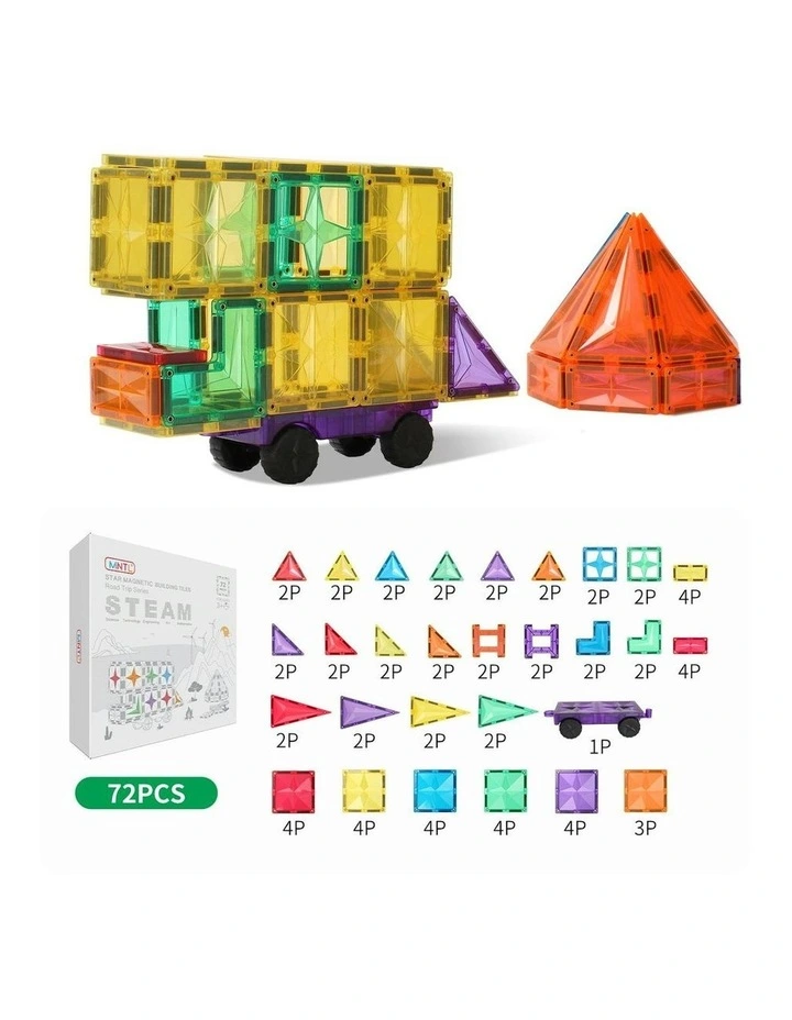 MNTL Classic Road Trip Magnetic Tile Set 72 Pcs image 4