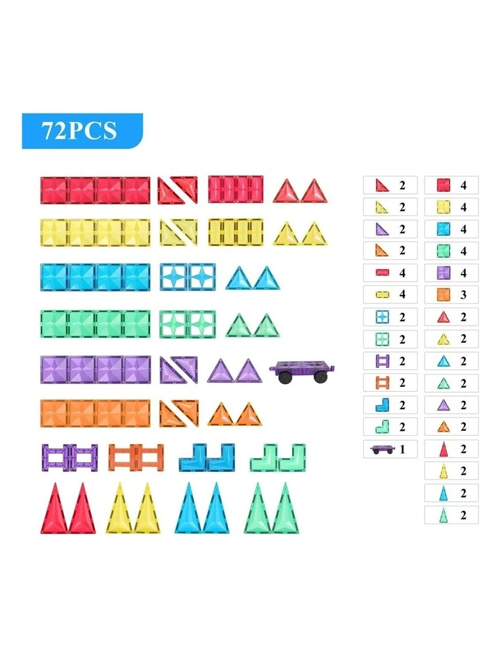 MNTL Classic Road Trip Magnetic Tile Set 72 Pcs image 6