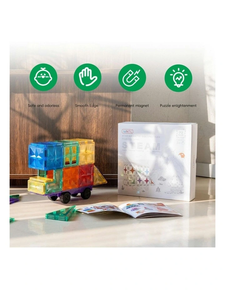 MNTL Classic Road Trip Magnetic Tile Set 72 Pcs image 7