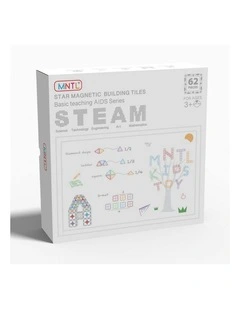 MNTL Classic Basic Teaching Aids Magnetic Tile Set 62 Pcs