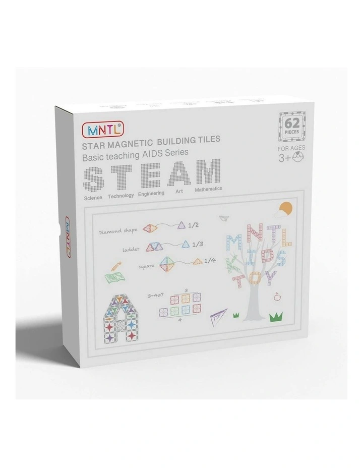MNTL Classic Basic Teaching Aids Magnetic Tile Set 62 Pcs image 1