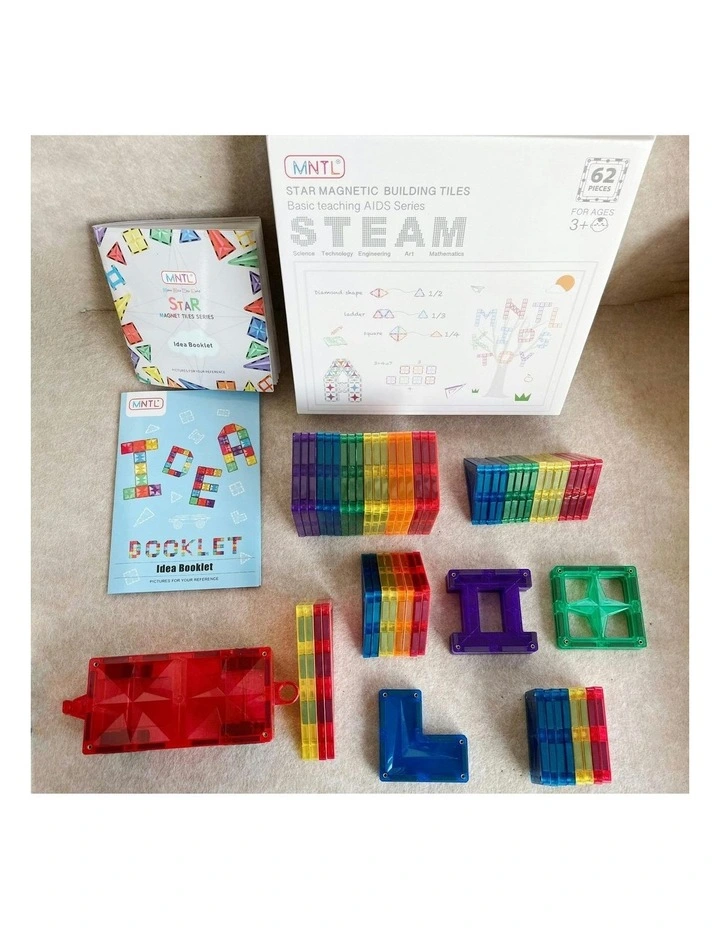 MNTL Classic Basic Teaching Aids Magnetic Tile Set 62 Pcs image 7
