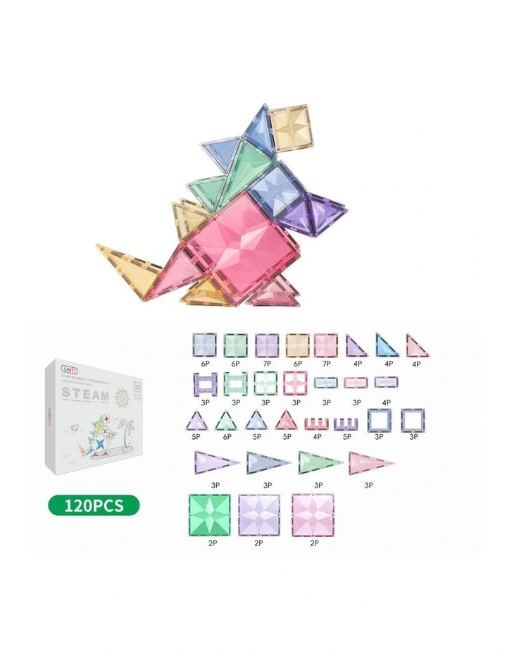MNTL Pastel Star Magnetic Tile 120 Pcs Set image 4