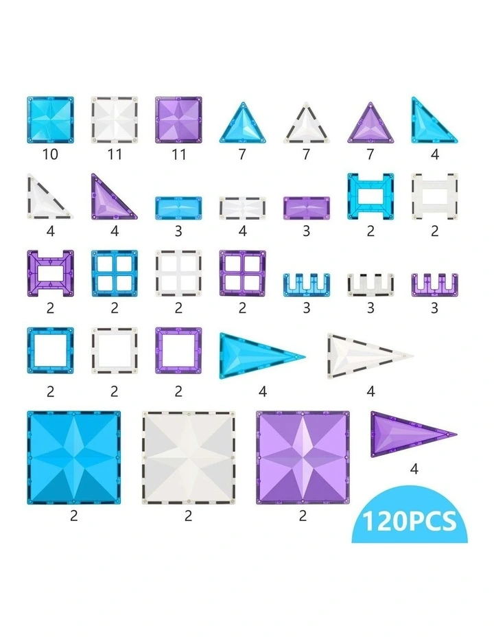 MNTL Pastel Star Magnetic Tile 120 Pcs Set image 5