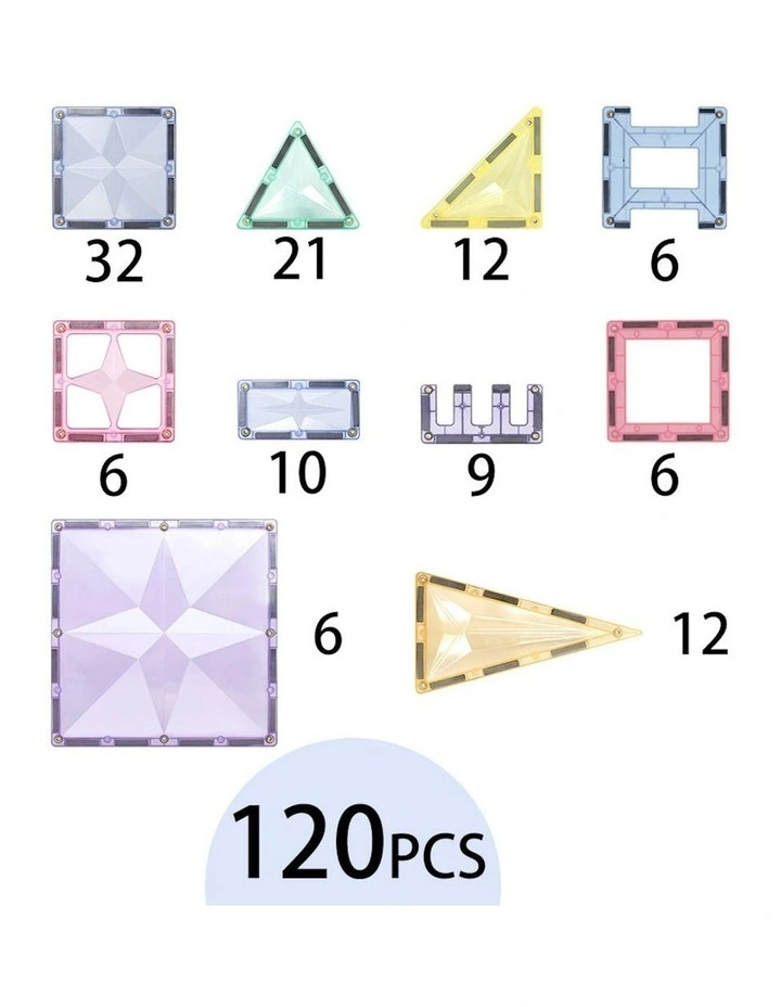 MNTL Pastel Star Magnetic Tile 120 Pcs Set image 6
