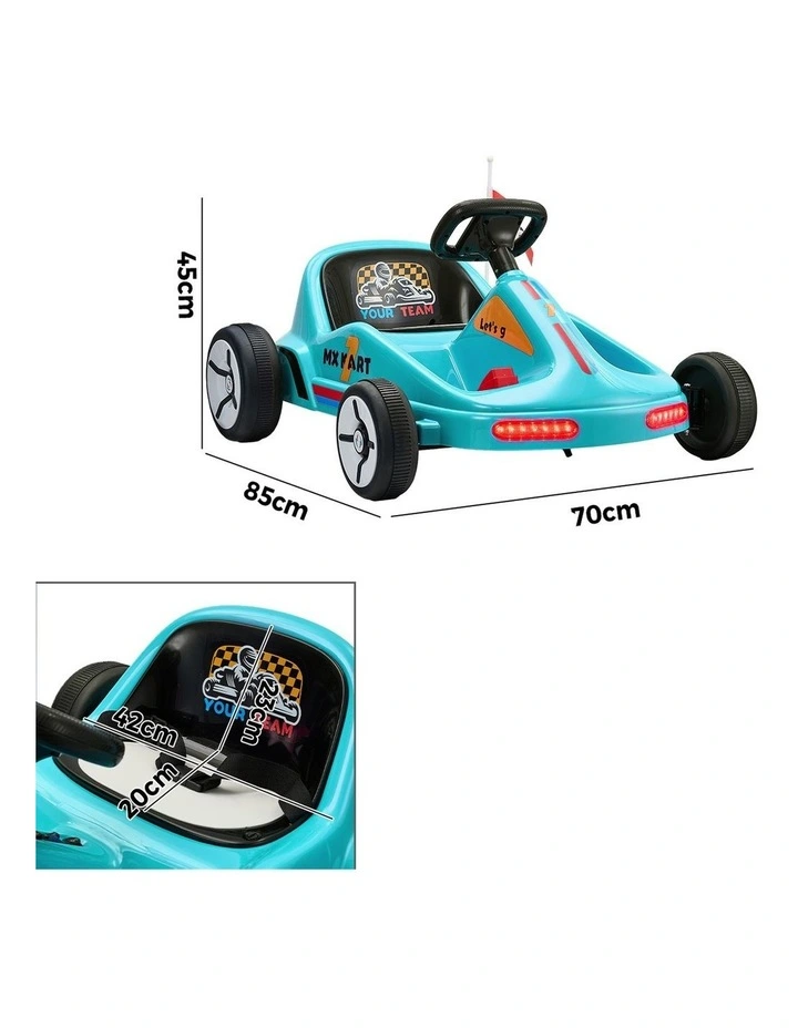 Mazam Kids Ride on Car Electric Kart Bluetooth Light Music Remote Control Blue image 3