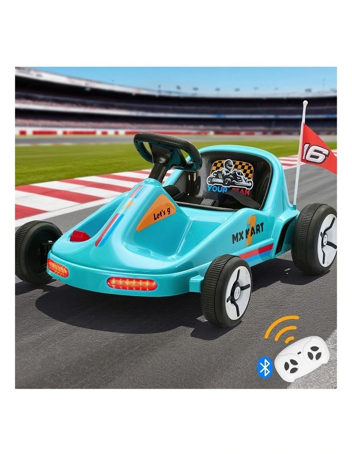 Mazam Kids Ride on Car Electric Kart Bluetooth Light Music Remote Control Blue image 4