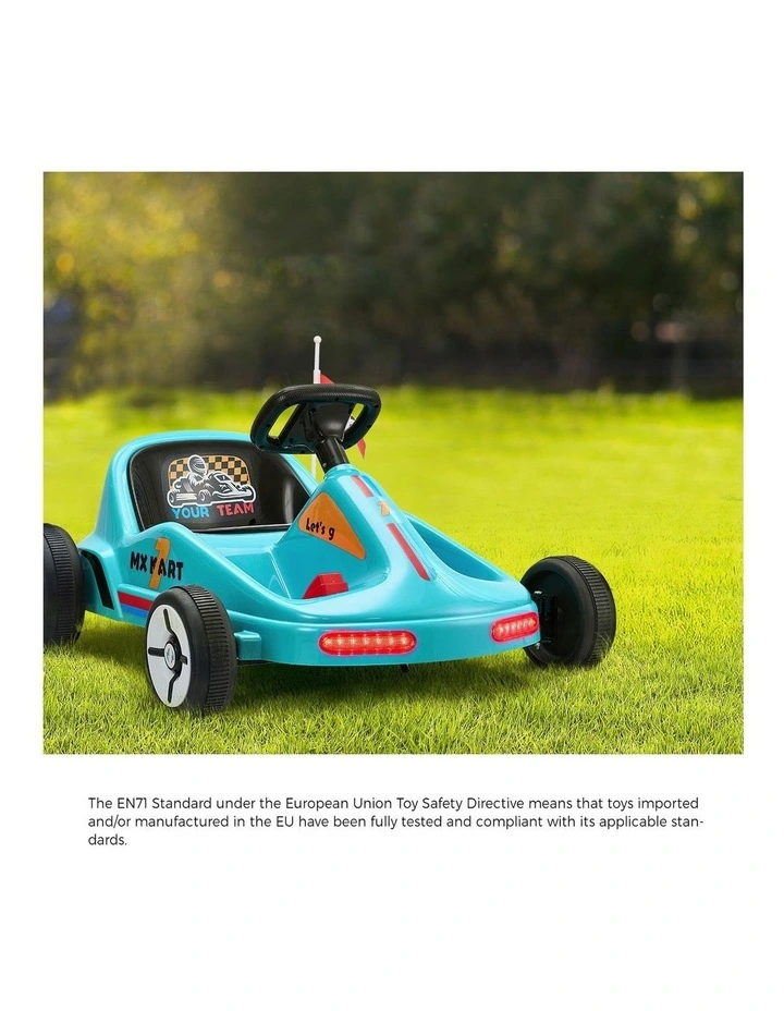 Mazam Kids Ride on Car Electric Kart Bluetooth Light Music Remote Control Blue image 5