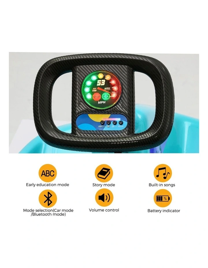 Mazam Kids Ride on Car Electric Kart Bluetooth Light Music Remote Control Blue image 7