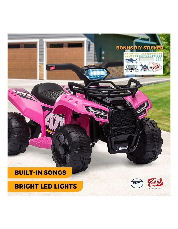 Mazam Ride On Car Electric ATV Bike Vehicle for Toddlers Kids Rechargeable Pink image 4