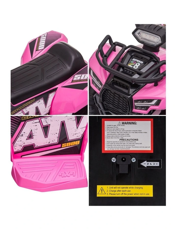 Mazam Ride On Car Electric ATV Bike Vehicle for Toddlers Kids Rechargeable Pink image 7