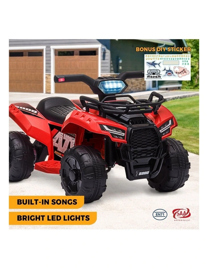 Mazam Ride On Car Electric ATV Bike Vehicle for Toddlers Kids Rechargeable Red image 4