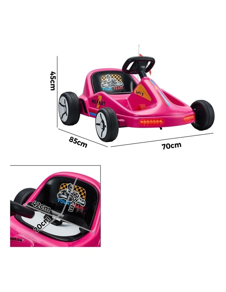 Mazam Kids Ride on Car Electric Kart Bluetooth Light Music Remote Control Pink image 3