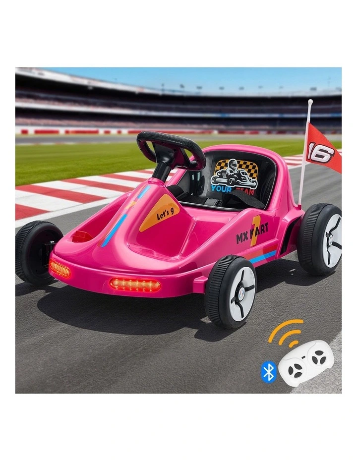Mazam Kids Ride on Car Electric Kart Bluetooth Light Music Remote Control Pink image 4