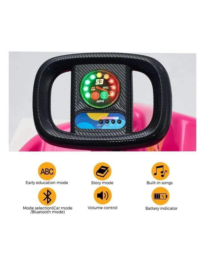 Mazam Kids Ride on Car Electric Kart Bluetooth Light Music Remote Control Pink image 7