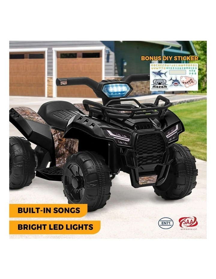 Mazam Ride On Car Electric ATV Bike Vehicle for Toddlers Kids Rechargeable Black image 4