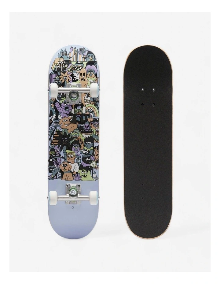 Decathlon | Kids' 7.25 Age 3 to 7 Skateboard Deck CP100 Mini Skatopia - Grey image 1