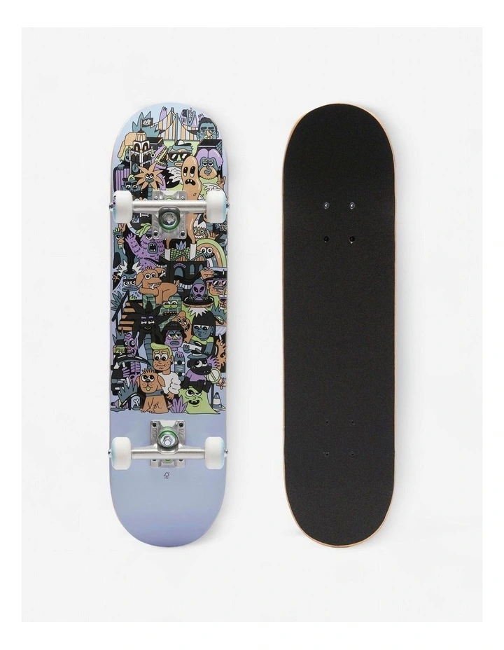 Decathlon | Kids' 7.25 Age 3 to 7 Skateboard Deck CP100 Mini Skatopia - Grey image 2