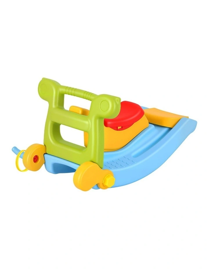 Keezi Kids Slide Set Toddler Indoor Playset Rocking Horse Ring Toss Multi Colour image 3