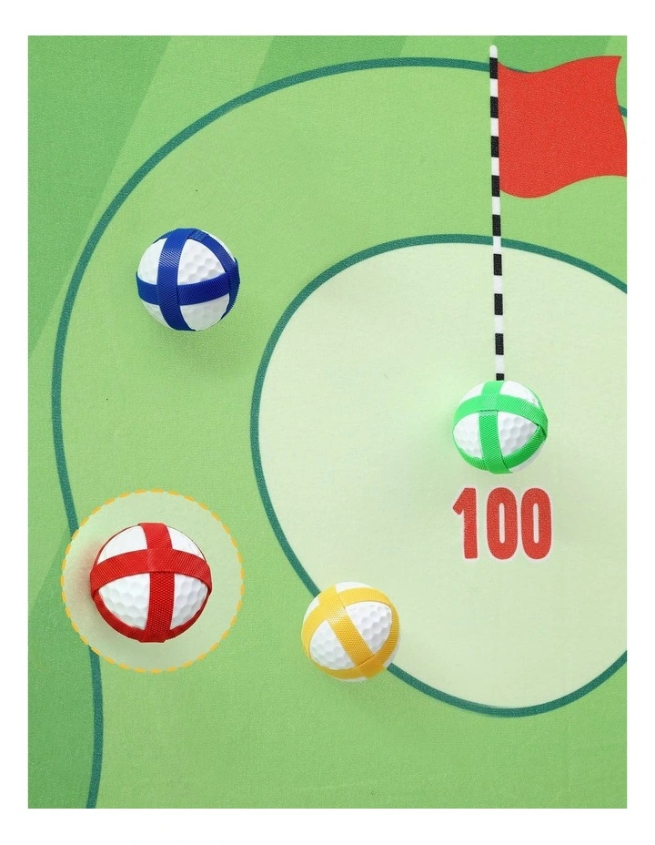 Keezi Kids Golf Chipping Game Set 24 Sticky Balls Adjustable Club 2 Hitting Mats Ages 3-12 image 4