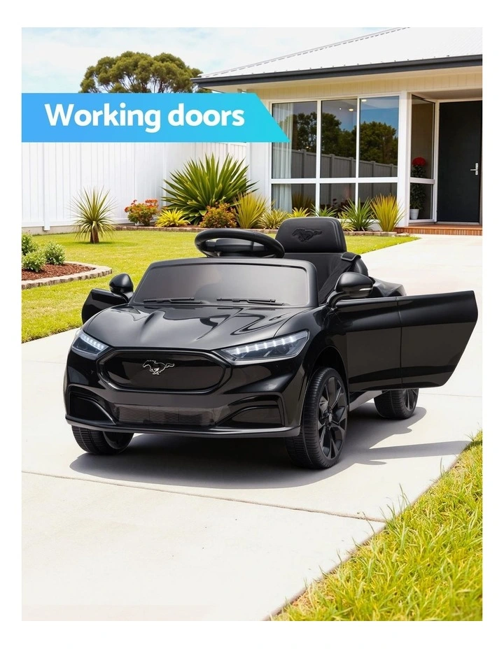 Kids Ride On Car 12V Licensed Ford Electric Toy with Remote Control Horn Music 97x61cm Black image 4