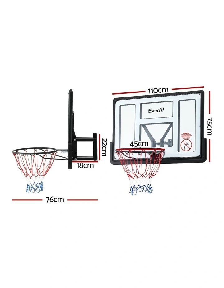 Everfit 43-Inch Wall Mount Kids Basketball Hoop Backboard Outdoor Sports image 2