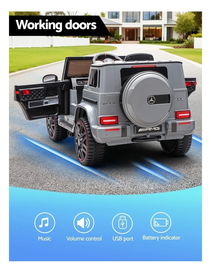 Kids Electric Ride On Car G63 Toy Cars Remote Control Grey image 4