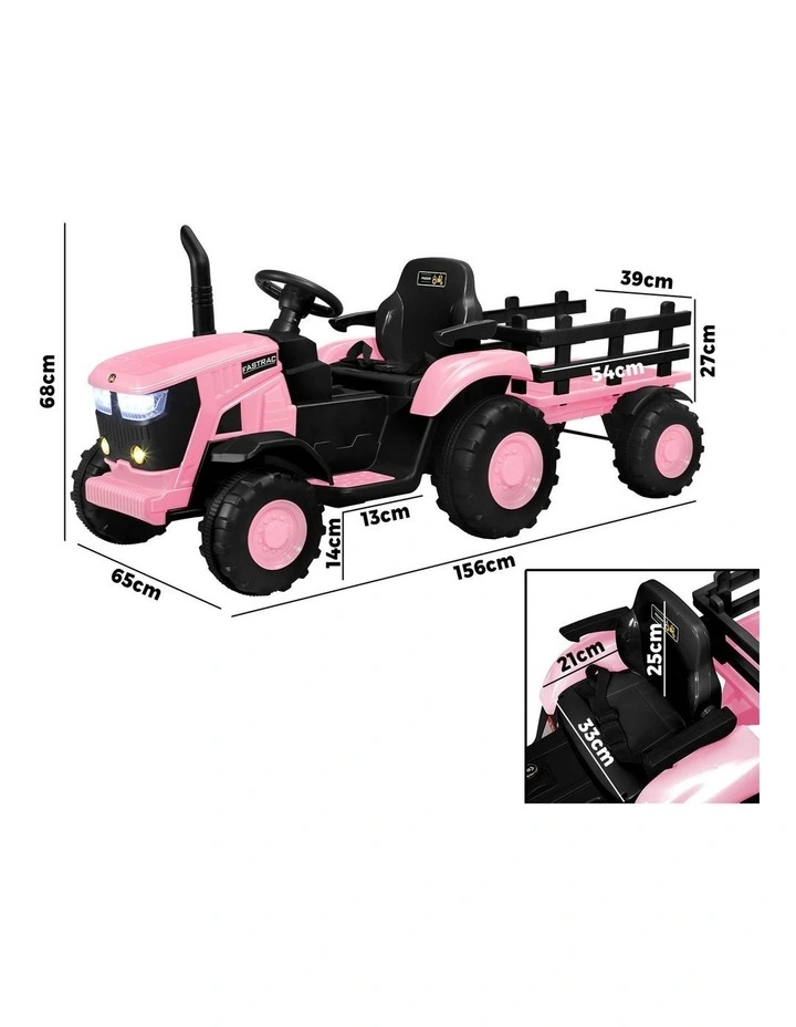 Mazam 156cm Kids Ride On Car Tractor 12V Remote Control Electric Gift Toy Pink image 3