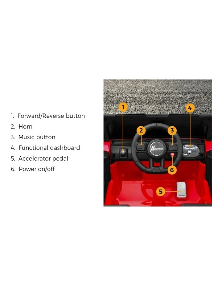 Mazam Electric Kids Ride on Car 12V Toy Battery Remote Control LED Cars Red image 7